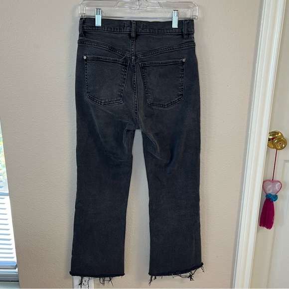 We the Free, Free People Black Raw Hem Crop Flare Button Fly Jeans Size 26 - Picture 6 of 6
